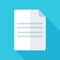 Colorful document icon in modern flat style with long shadow. Vector