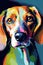 Colorful Dog Portrait Vibrant Canine Photography Art