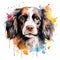Colorful Doggy Artwork on a White Canvas
