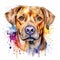 Colorful Doggy Artwork on a White Canvas