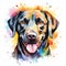 Colorful Doggy Artwork on a White Canvas