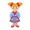 Colorful doll cute girl vector toy icon