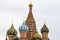 Colorful domes in Saint Basilic Cathedral in Moscow