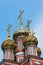 Colorful domes of Stroganov Church in Nizhny Novgorod