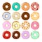 Colorful donuts set.