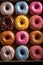 colorful donuts up close. These sweet treats are a dessert lover\\\'s dream