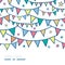 Colorful doodle bunting flags horizontal seamless