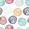 Colorful doodle polka dot background. Abstract round seamless pattern.