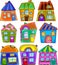 Colorful Doodle Quirky Detached Houses