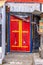 Colorful Door in Tawang Monastery in Arunachal Pradesh, India