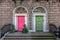 Colorful doors in Georgian building. Dublin, Ireland