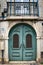 Colorful doorways and balconies in the historical district of Belem. Lisbon, Portugal