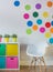 Colorful dots on the wall