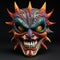 Colorful Dragon Art Skull Mask: A Grotesque And Macabre Comic Book Inspired Creation