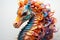 Colorful dragon isolated on white background. Colorful watercolor painted horse. Generative AI Generative AI