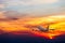 colorful dramatic sky with cloud at sunset