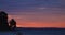 Colorful dramatic sunset with cloudy sky . Evening calm on the llanquihue lake