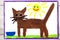 Colorful drawing: brown cat