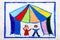 Colorful and drawing: Circus tent and children