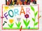 Colorful drawing: Danish words ForÃ¥r Spring