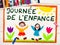 Colorful drawing: French Children`s day card