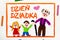 Colorful drawing: Polish Grandfather`s  Day card