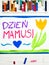 Colorful drawing: +Polish Happy Mother`s Day Card
