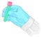 Colorful drawing of researcher hand holding test tube