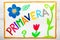 Colorful drawing: word PRIMAVERA Spring