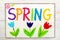 Colorful drawing: word SPRING