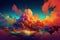 Colorful dreamlike clouds digital art. Generate ai