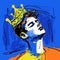 Colorful Dreams: Retro Pop Art Inspired Fashion Illustration Of A Crowned Man