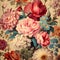 Colorful Dreams: Vintage Floral Wallpaper With Meticulously Detailed Still Life