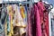 Colorful dresses, blouses and scarves on display at the Simi Valley Farmer`s Market.