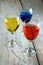 Colorful Drinks in goblets