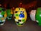 Colorful drums of the Llamadas festival in the city of Montevideo, Uruguay