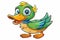 A Colorful duck cartoon style vector illustration