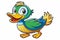 A Colorful duck cartoon style vector illustration