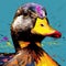 Colorful Duck Painting In Pop Art Style