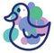 Colorful duck toy, icon