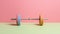 Colorful Dumbbells On Vibrant Background - Symmetrical Balance
