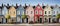 Colorful dutch style terraced houses. Concept of suburban life.