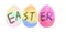 Colorful dyed Easter egg illustration