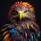 Colorful Eagle Head: Hyperrealistic Vray Tracing Artwork