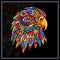 Colorful eagle head mandala arts