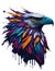 Colorful eagle head vector illustration showcases a vibrant and eye catching depiction of this majestic bird.