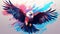 Colorful Eagle Painting: Anime-inspired Digital Art With Dynamic Action