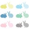 Colorful Easter Bunny Silhouette