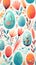 Colorful Easter egg illustration with floral and botanical designs. Easter greeting card background, phone wallpaper