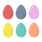 Colorful Easter eggs collection. multi-colored vector clipart. Easter card, happy Easter.